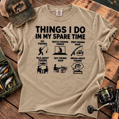 Fishing in My Spare Time T-Shirt in Sandstone