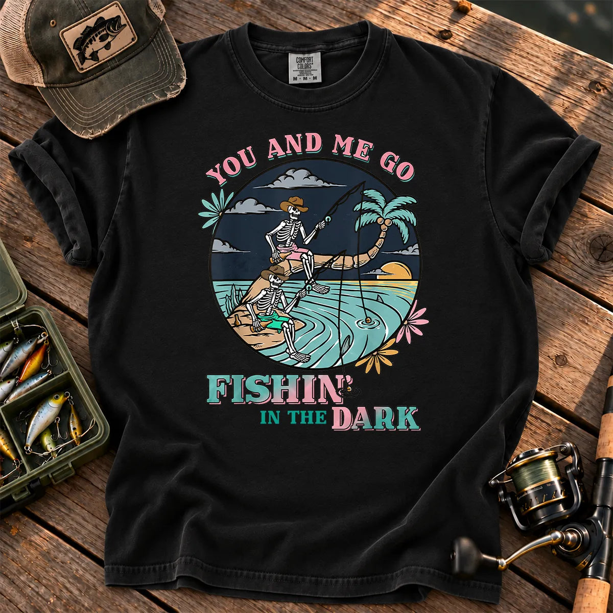 Fishing in the Dark Cowboy T-Shirt in Black
