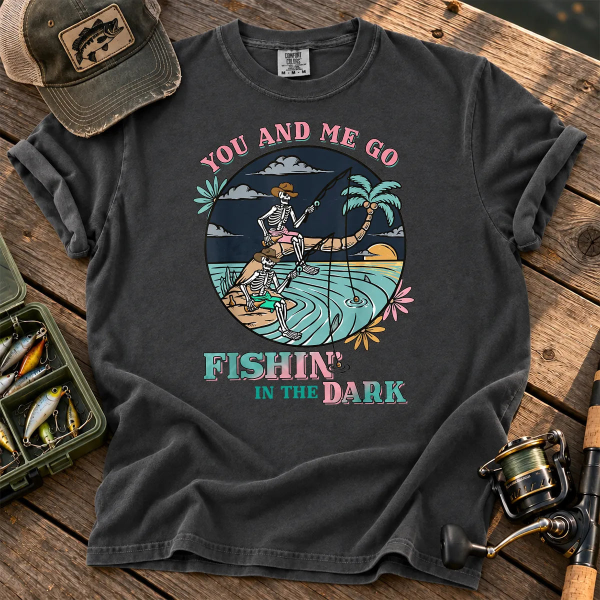 Fishing in the Dark Cowboy T-Shirt in Pepper