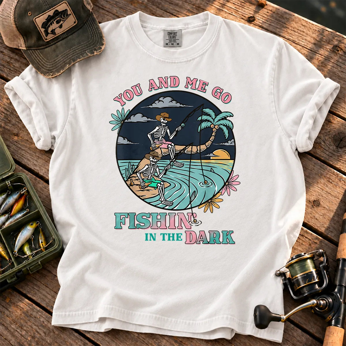 Fishing in the Dark Cowboy T-Shirt in White