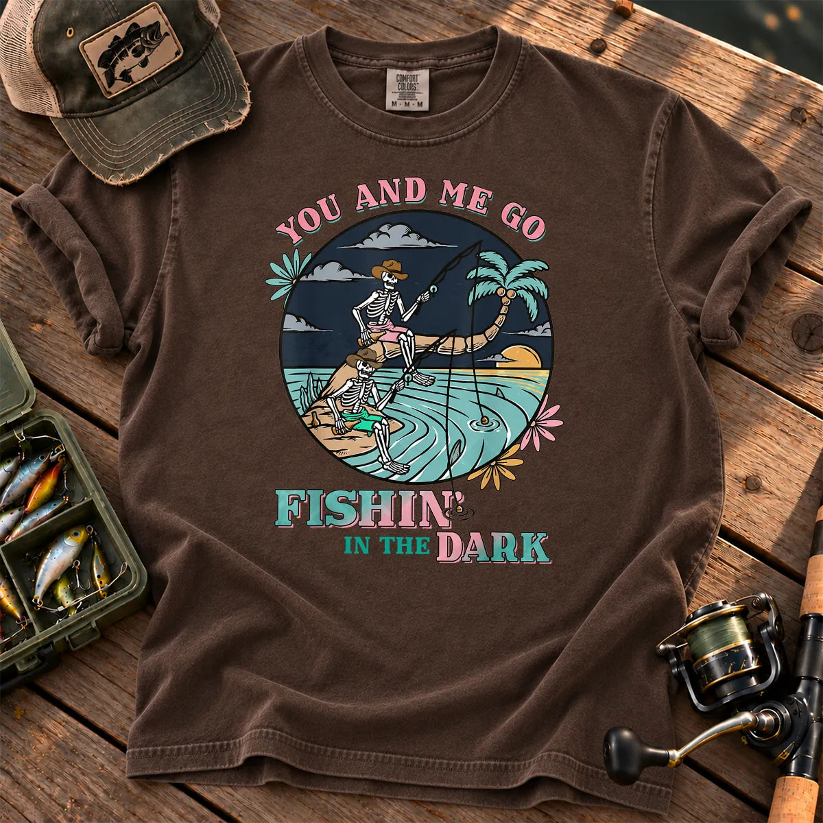 Fishing in the Dark Cowboy T-Shirt in Espresso