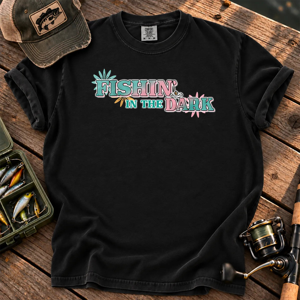 Fishing in the Dark T-Shirt in Black