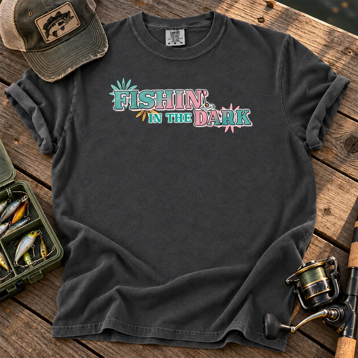 Fishing in the Dark T-Shirt in Pepper