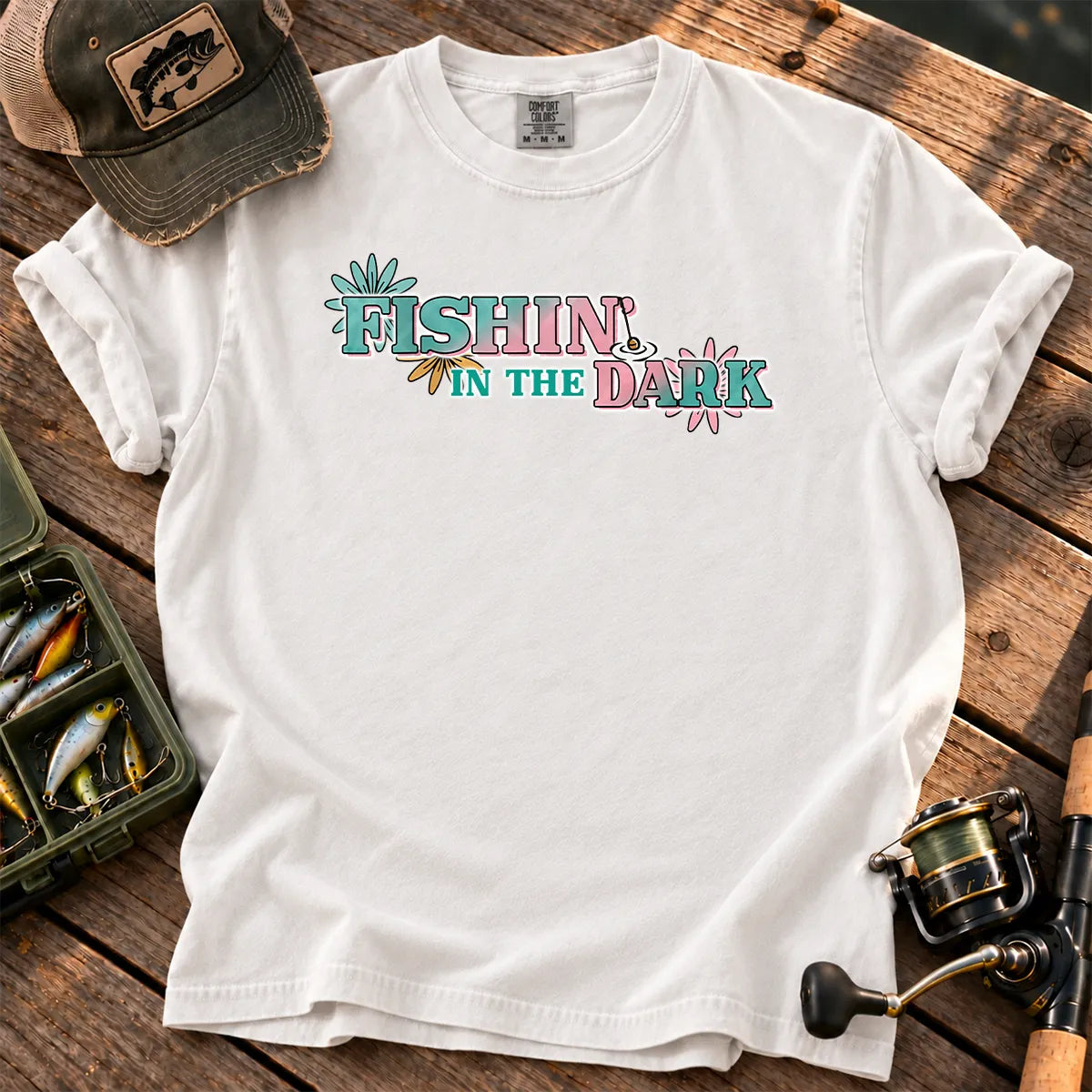 Fishing in the Dark T-Shirt in White