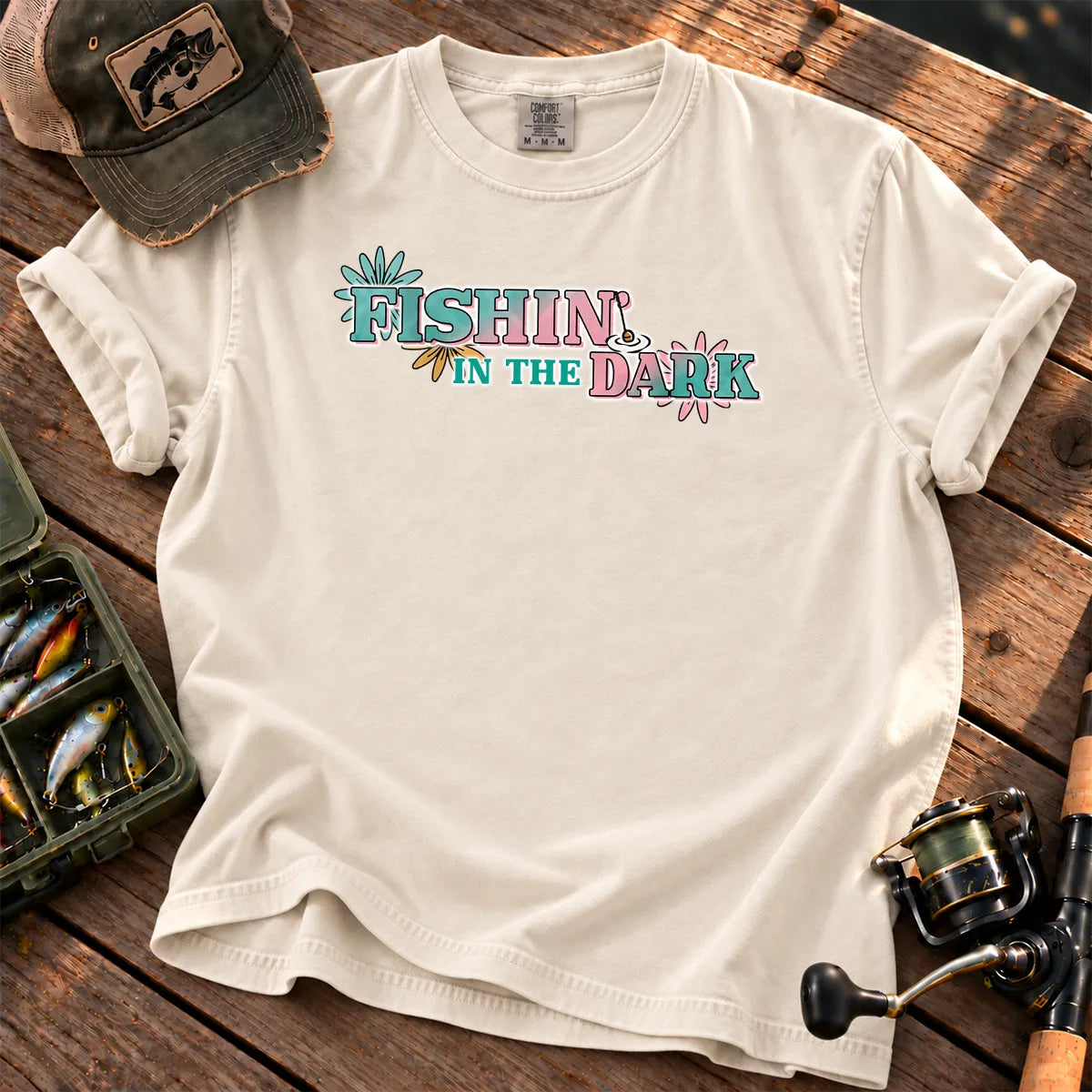 Fishing in the Dark T-Shirt in Ivory