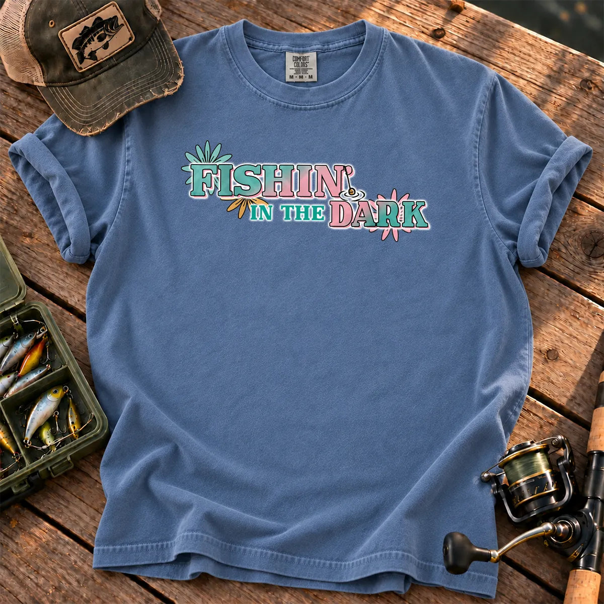 Fishing in the Dark T-Shirt in Blue Jean