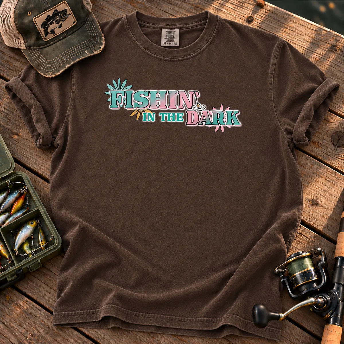 Fishing in the Dark T-Shirt in Espresso