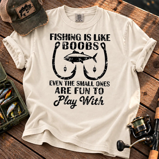 Fishing Is Fun at Every Size T-Shirt in Ivory
