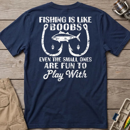 Fishing Is Fun at Every Size T-Shirt in Navy