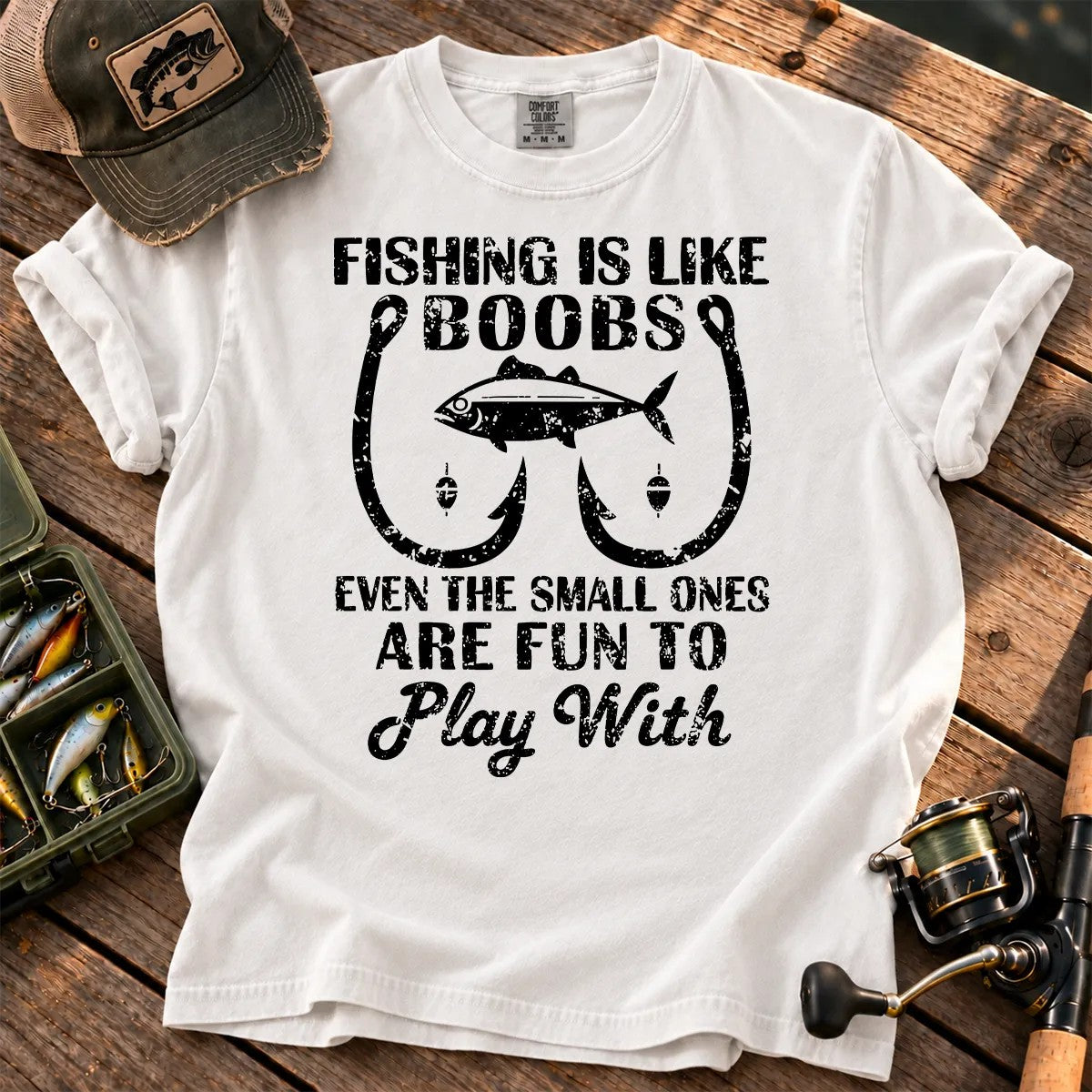 Fishing Is Fun at Every Size T-Shirt in White