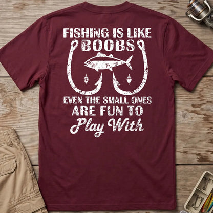 Fishing Is Fun at Every Size T-Shirt in Maroon