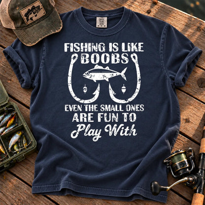 Fishing Is Fun at Every Size T-Shirt in True Navy