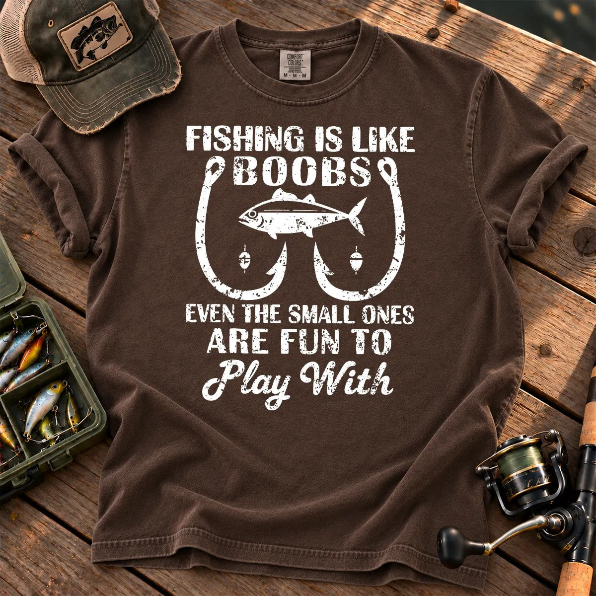 Fishing Is Fun at Every Size T-Shirt in Espresso