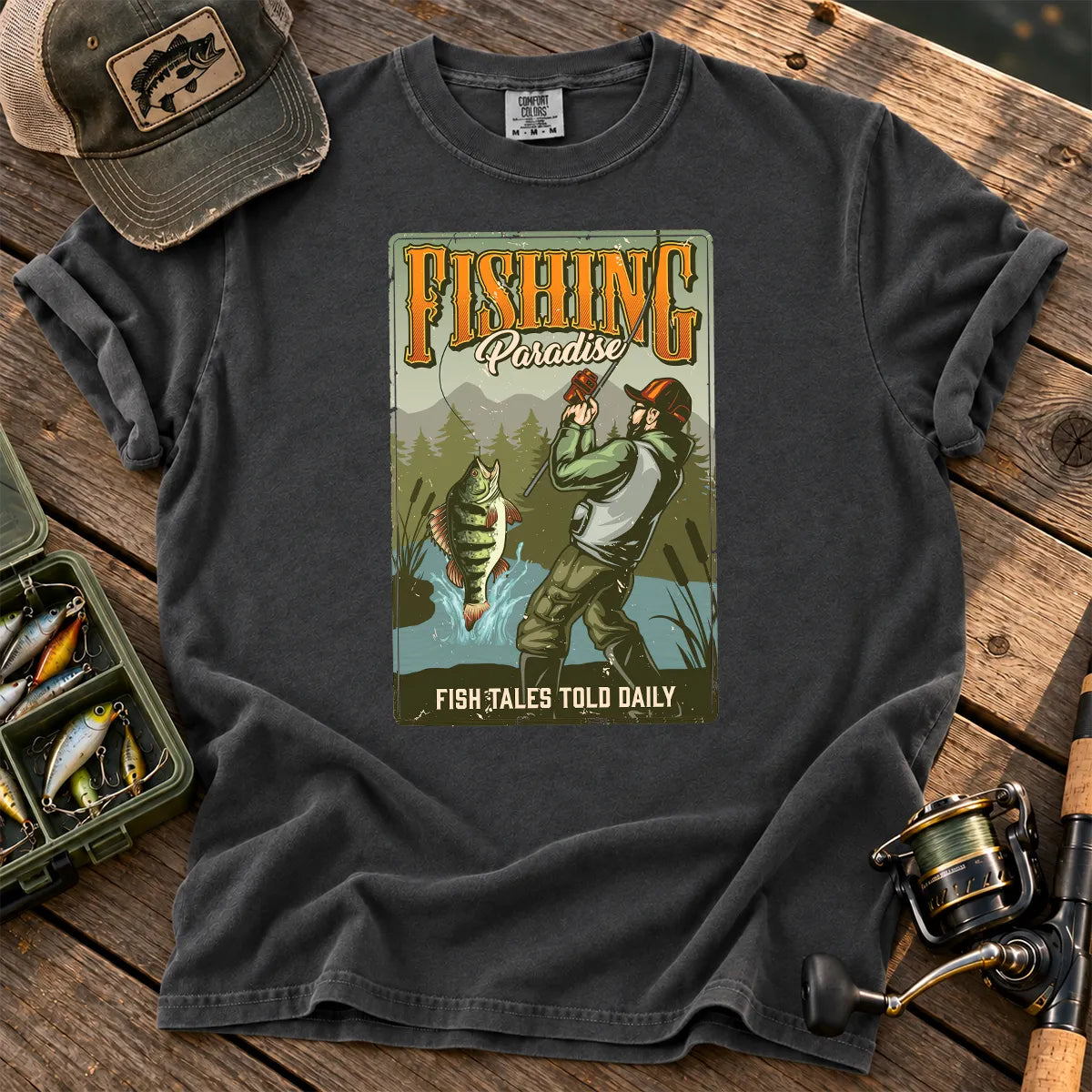 Fishing Paradise T-Shirt in Pepper