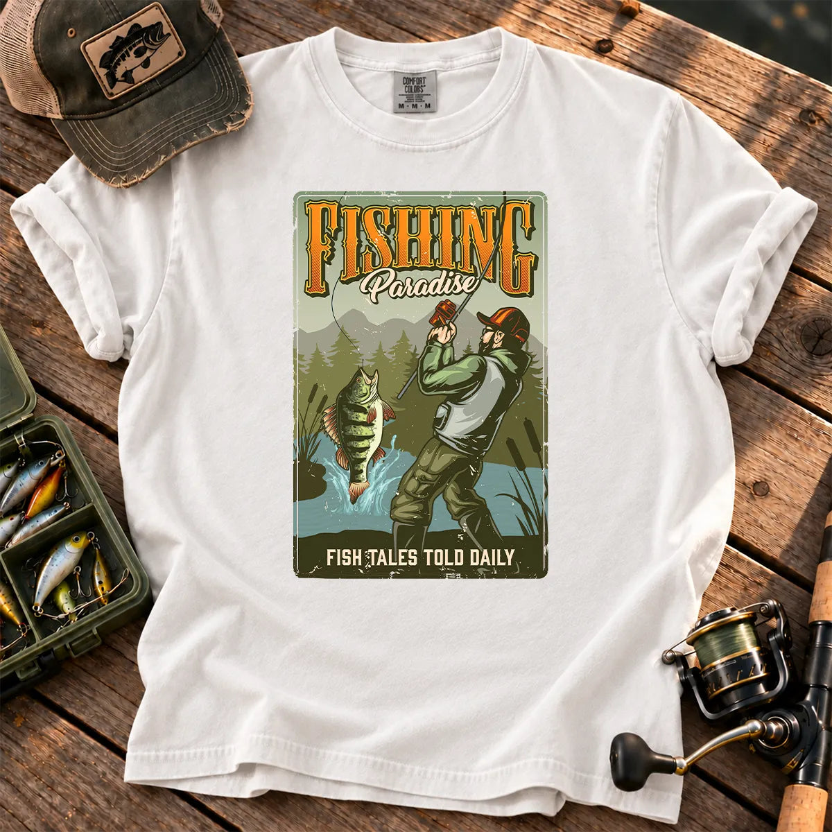 Fishing Paradise T-Shirt in White