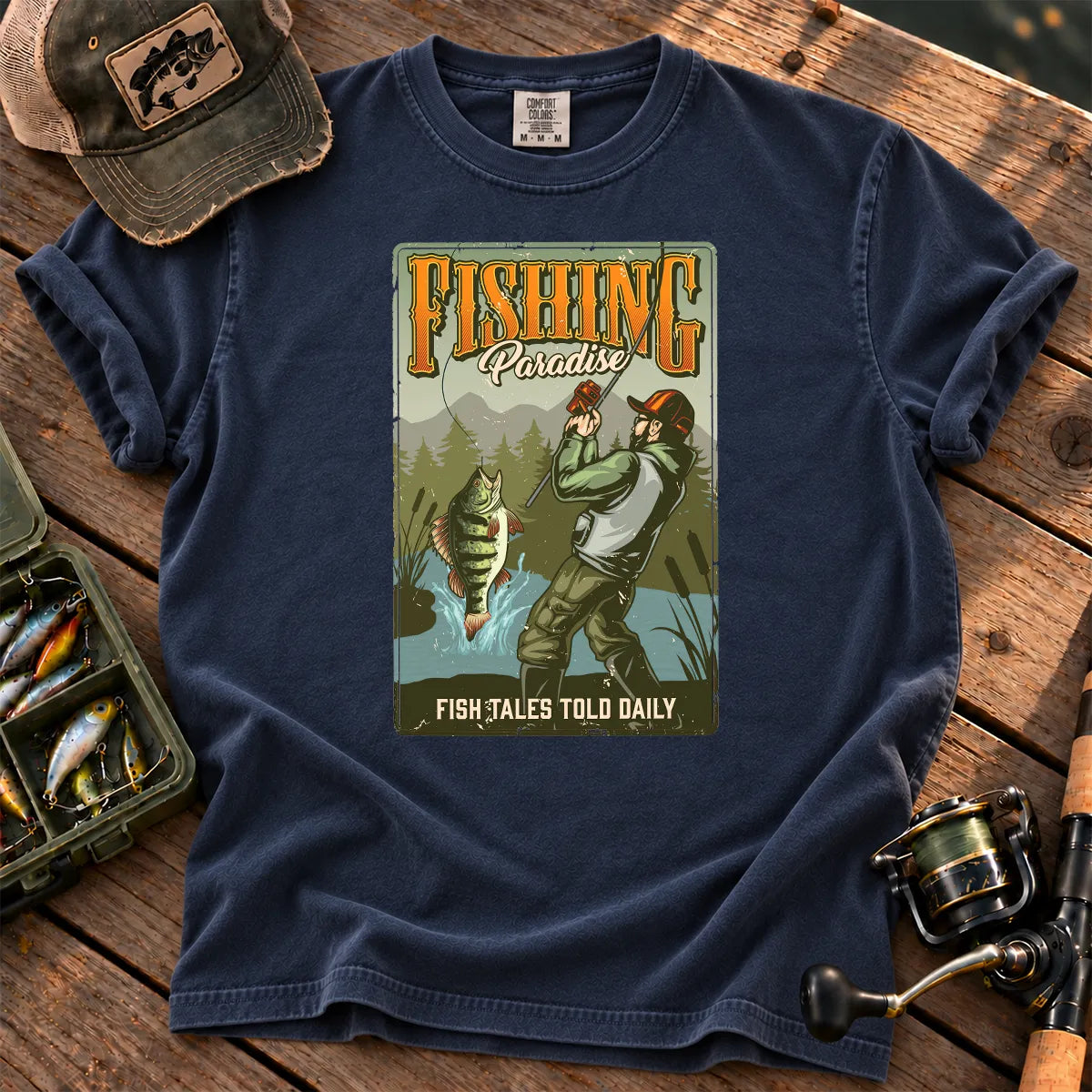 Fishing Paradise T-Shirt in True Navy