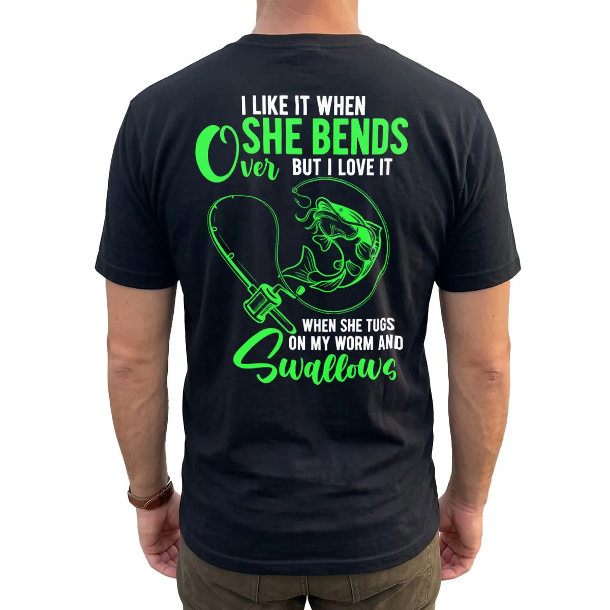 Fishing Rod Bend Joke T-Shirt lifestyle mockup