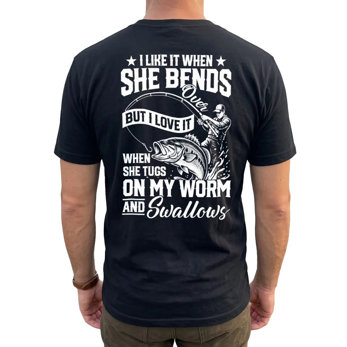 Fishing Rod Bend Joke Vintage T-Shirt lifestyle mockup