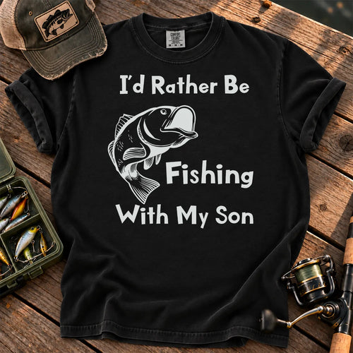 Fishing With My Son T-Shirt in Black
