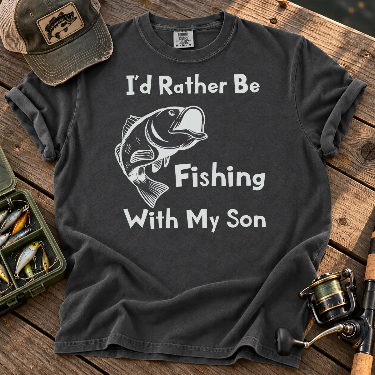 Fishing With My Son T-Shirt in Pepper