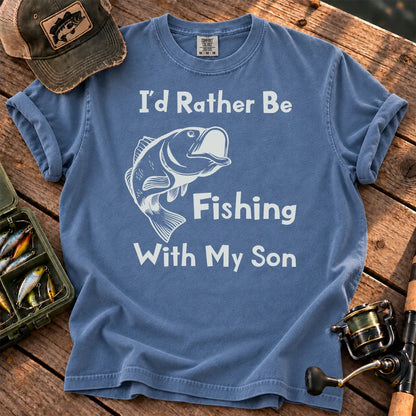 Fishing With My Son T-Shirt in Blue Jean