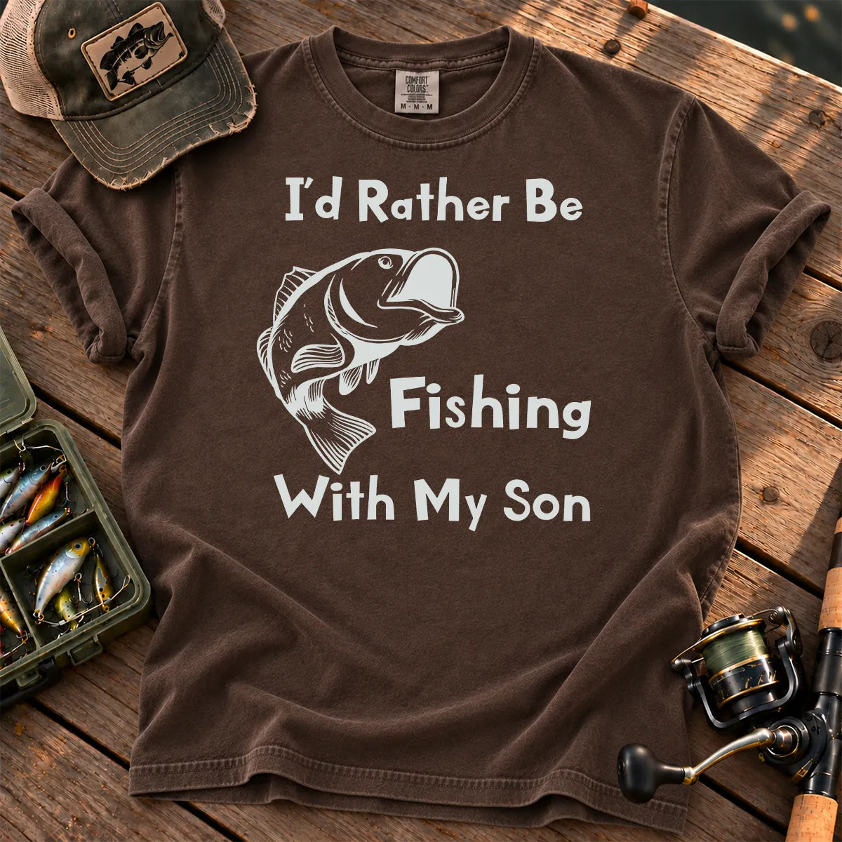 Fishing With My Son T-Shirt in Espresso