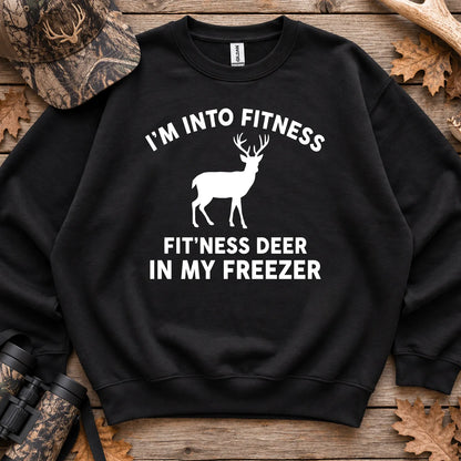 Fitness Deer in My Freezer Sweatshirt in Black
