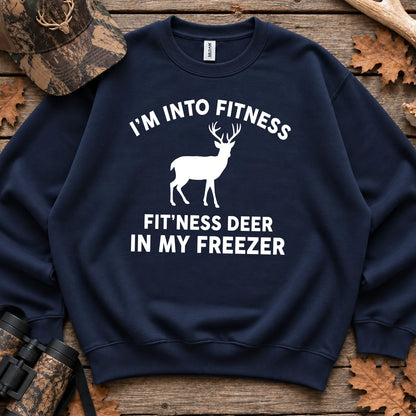 Fitness Deer in My Freezer Sweatshirt in Navy