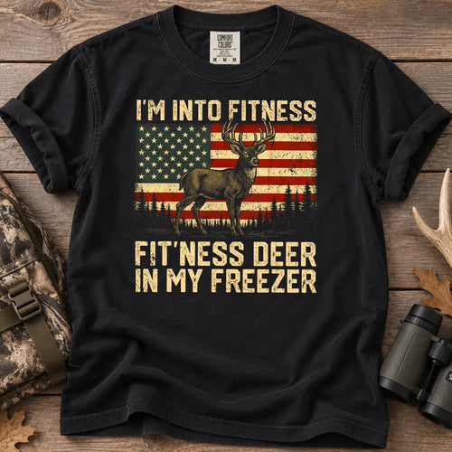Fitness Deer in My Freezer T-Shirt in Black