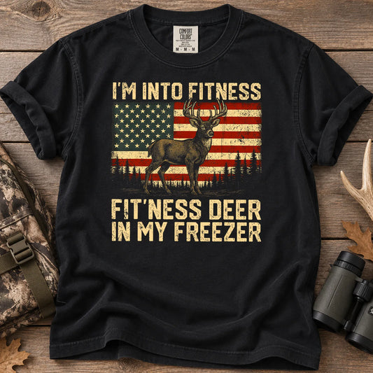 Fitness Deer in My Freezer T-Shirt in Black