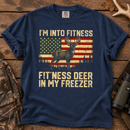 Fitness Deer in My Freezer T-Shirt in True Navy