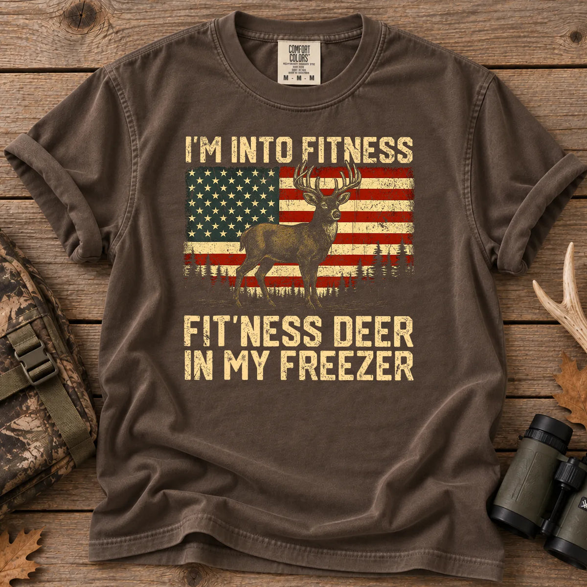 Fitness Deer in My Freezer T-Shirt in Espresso