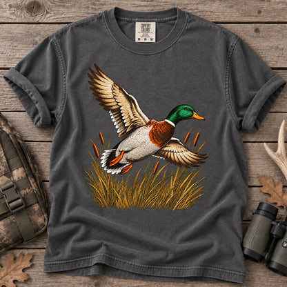 Flying Mallard Duck T-Shirt in Pepper