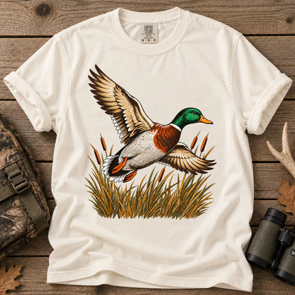Flying Mallard Duck T-Shirt in Ivory
