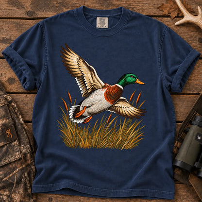 Flying Mallard Duck T-Shirt in True Navy