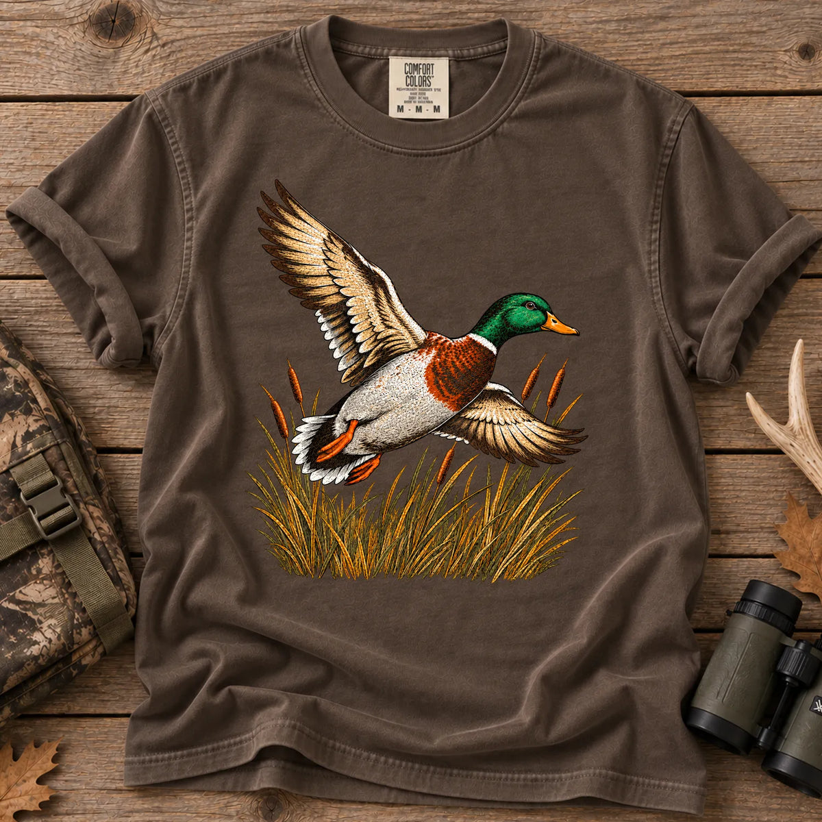 Flying Mallard Duck T-Shirt in Espresso