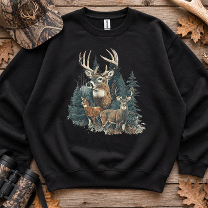 Forest Deer Family Sweatshirt in Black