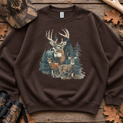 Forest Deer Family Sweatshirt in Dark Chocolate