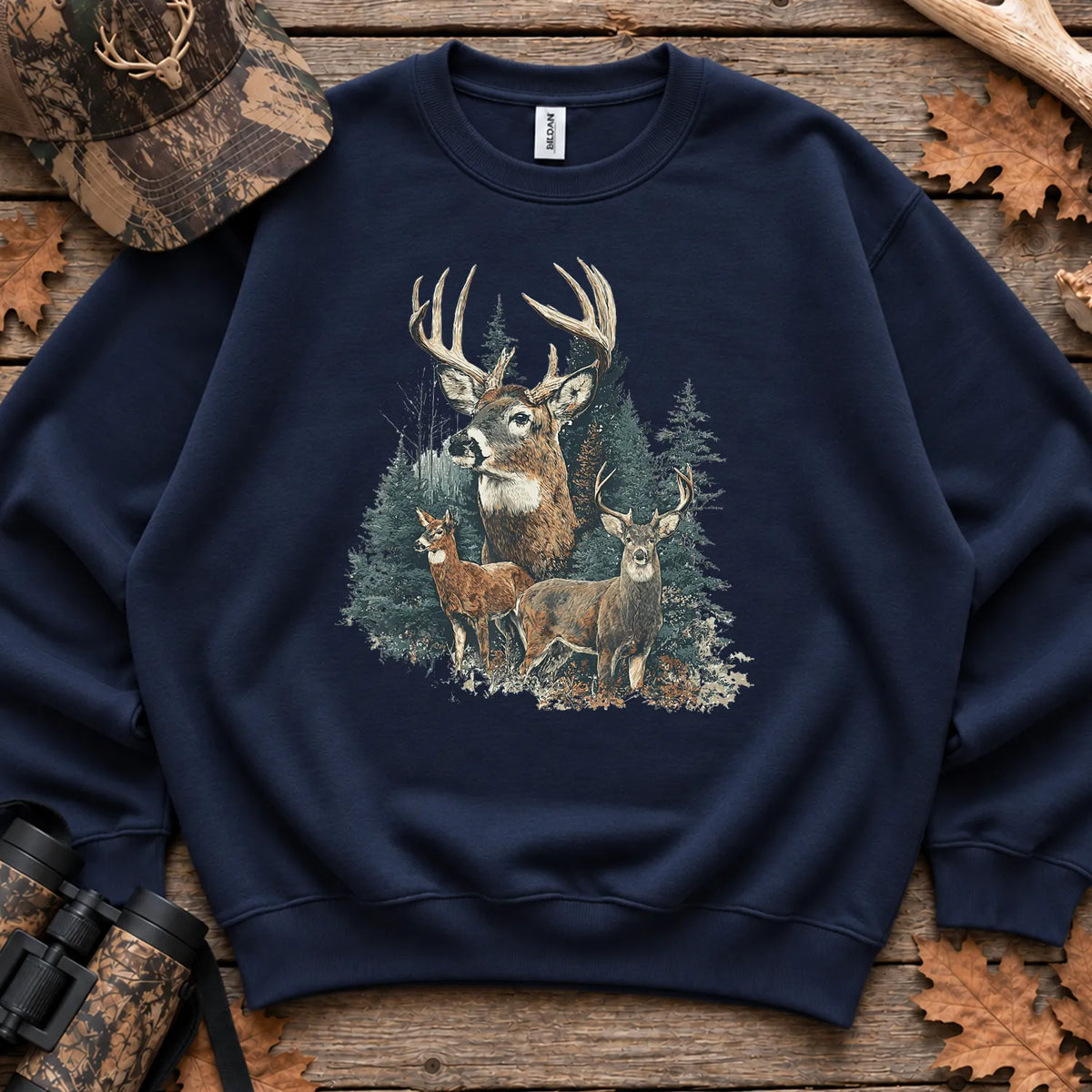Forest Deer Family Sweatshirt in Navy