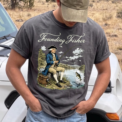 Founding Fisher T-Shirt Men model in Pepper