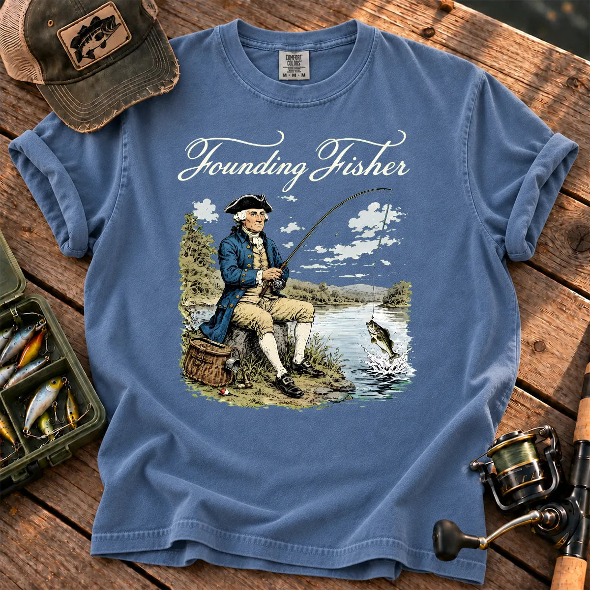 Founding Fisher T-Shirt in Blue Jean