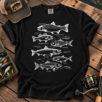 Freshwater Fish Identification T-Shirt in Black
