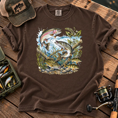 Freshwater Trout River T-Shirt in Espresso