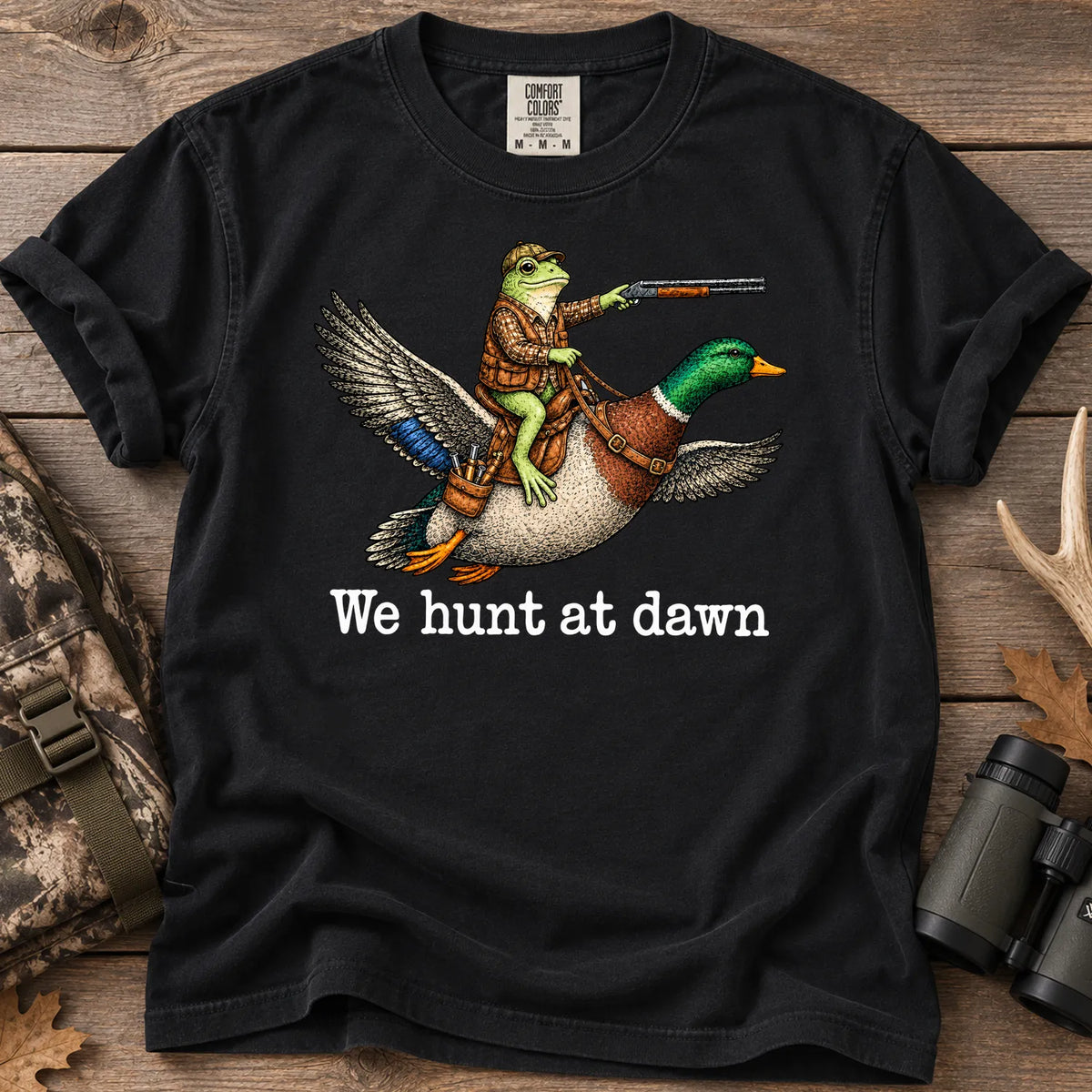 Frog and Mallard T-Shirt in Black