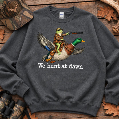 Frog We Hunt at Dawn Sweatshirt in Dark Heather