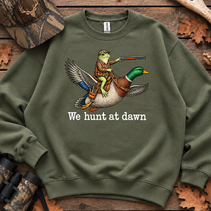 Frog We Hunt at Dawn Sweatshirt in Military Green