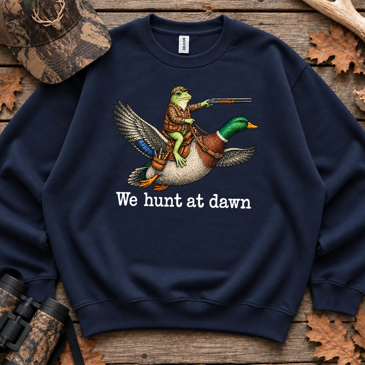 Frog We Hunt at Dawn Sweatshirt in Navy