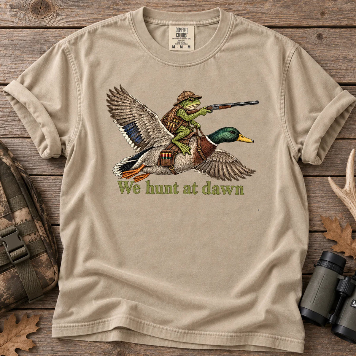 Funny Frog Duck T-Shirt in Sandstone