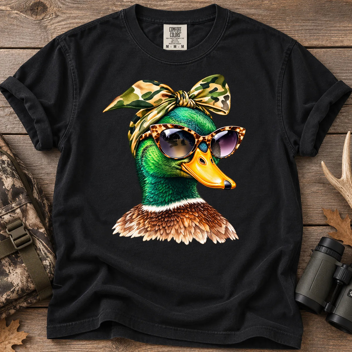 Funny Glam Mallard T-Shirt in Black