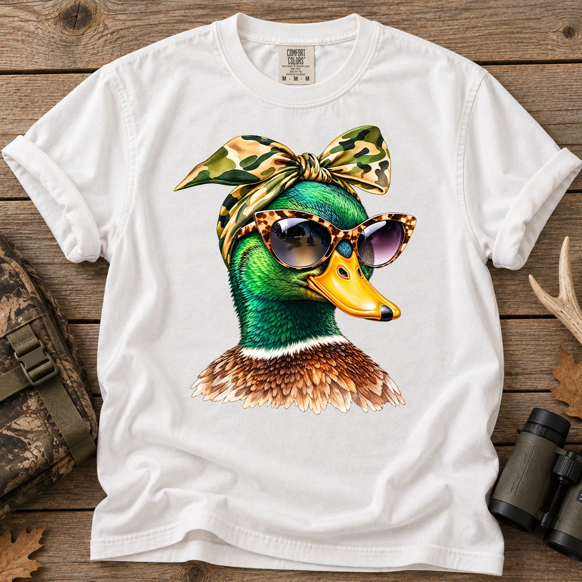 Funny Glam Mallard T-Shirt in White